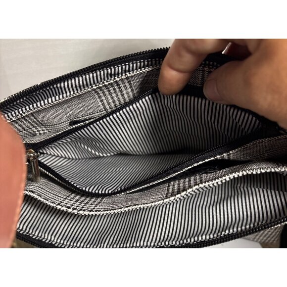 Caracol Plaid Crossbody Bag With Adjustable Strap & Zipper Closure Multiple Pock - Picture 9 of 13